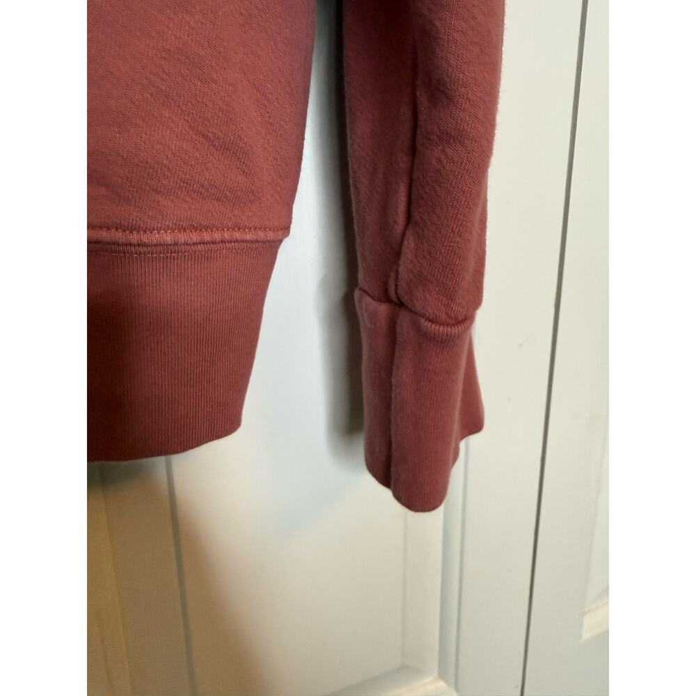 SUNDRY Women's 3 L Grateful Varsity Crewneck Popover Graphic Sweater Mauve Pink - Picture 8 of 12